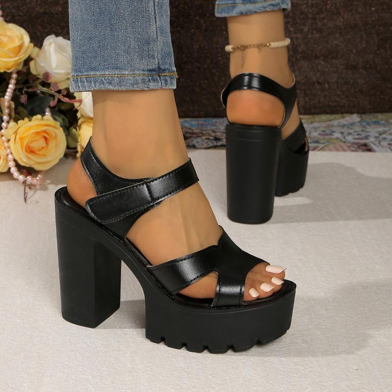 Fashion Summer 2025 New High Quality Women's Open Toe Sandals Platform Med Heel Chunky Heels Sandals for Fashion Plus Size Dress Party
