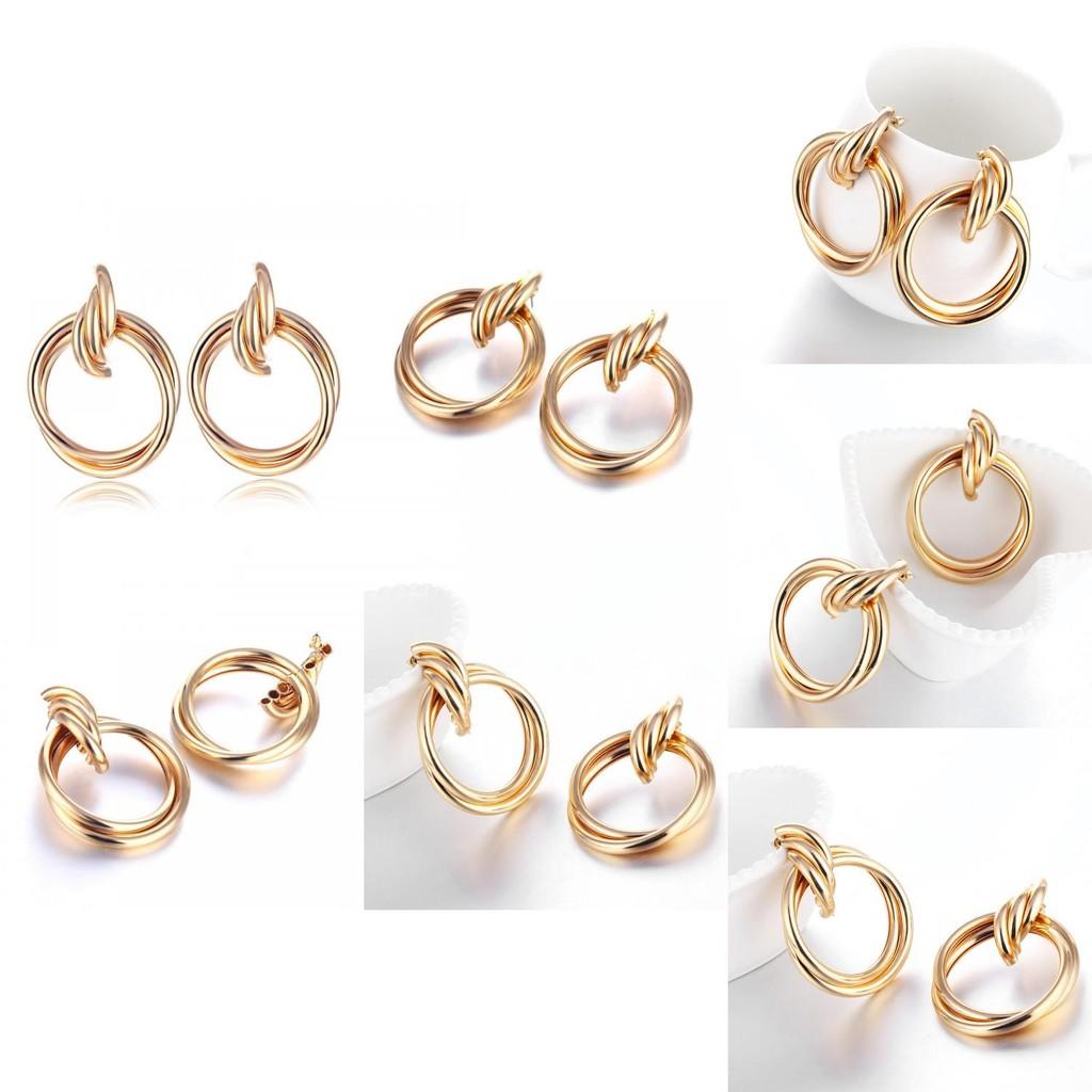 Elegant Alloy Geometric Earrings For Women Trendy Street Style Fashion Jewelry