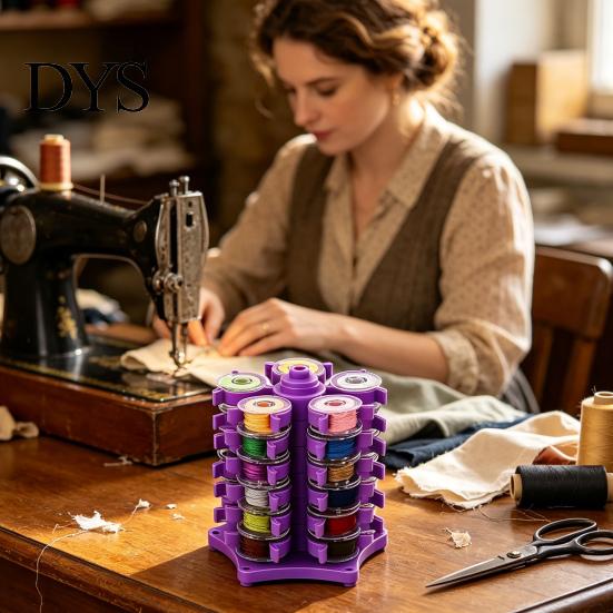 Sewing Craft Organizer Bobbin Holder Tower, Rotating Thread Organizer, Detachable Organization Supplies Clips, Tangle-free for Quilting Enthusiasts