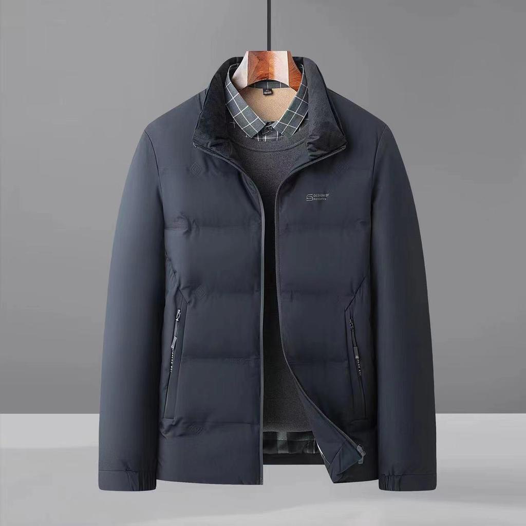 2024 Herren Dicke Baumwolljacke mit Stehkragen - Langarm Wintermantel für Mittelalte und Ältere