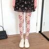Medias Francesas Retro Semitransparentes Estampado de Rosas Malla Fina Cintura Alta Pantimedias de Malla Floral Primavera Verano