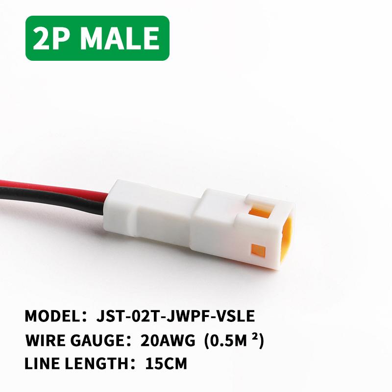 5/20/100sets Waterproof Jst Connector 2p/3p/4p/6p/8p Connector Plug Socket With 20awg/0.5m ² Wire Harness 02t/02r/03t/03r