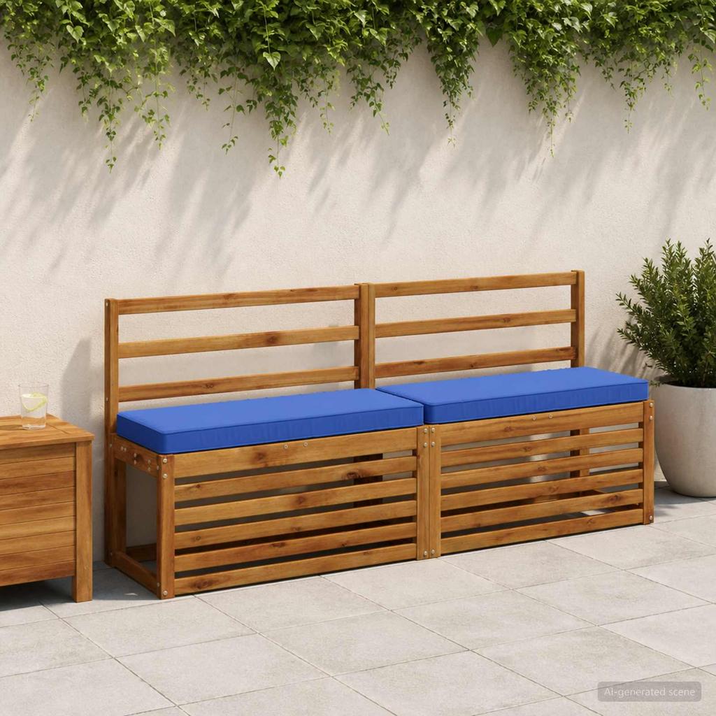 2 piece Bench Cushions VUGHT 2 pcs 100percent Polyester Royal Blue