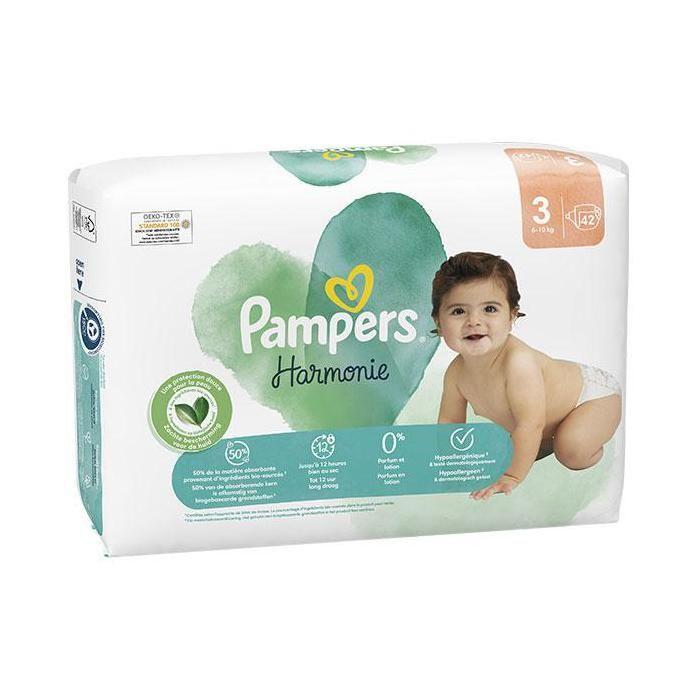 Pampers Harmonie Couches Taille 3 42 Couches 6kg - 10kg Protection Douce Pour La Peau