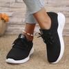 Women's Casual Sneakers Summer Comfortable and Breathable Shoes Fashionable Mesh Lace-Up Sneakers