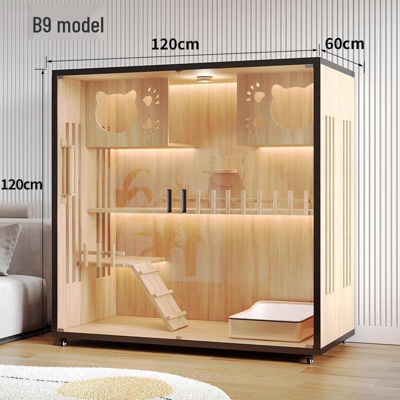 JINGRUIXIANG Wooden Cat Villa & Enclosure