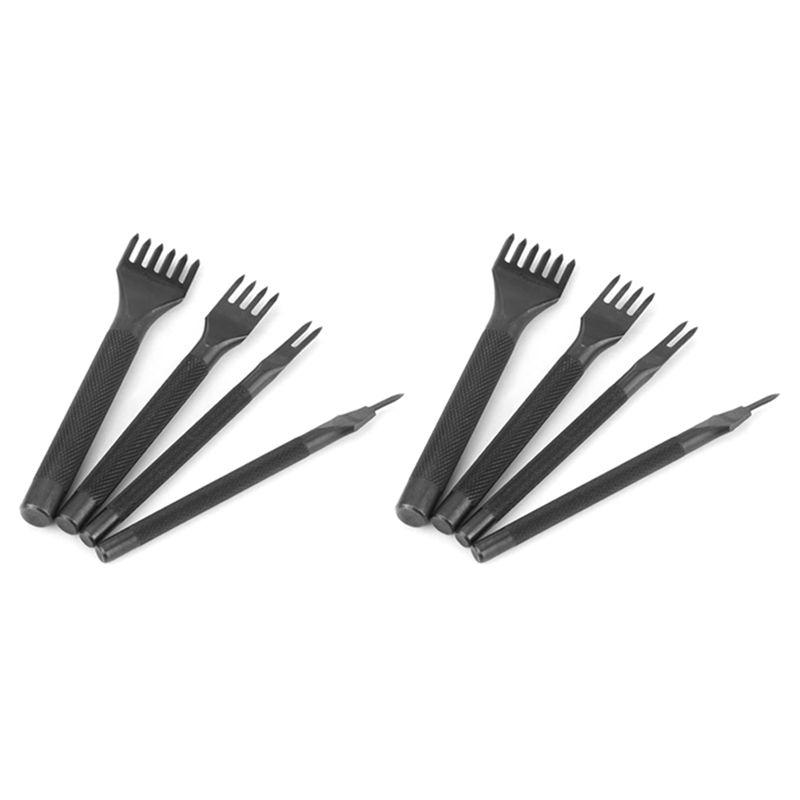 

A60Z2X DIY Diamond Lacing Stitching Chisel Set Leather Craft Kits, Leather Craft Tooth Punching Tool 4Mm 1/2/4/6 Prongmay чёрный