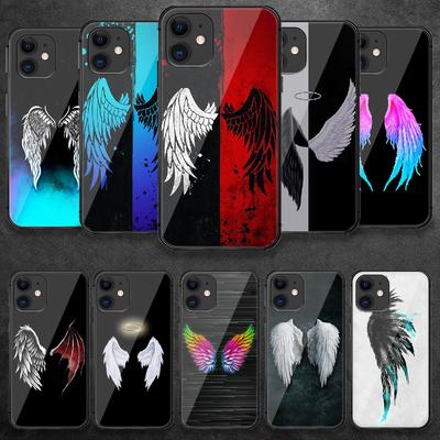 Wings sanat temperli cam telefon kılıfı iPhone Samsung Galaxy OnePlus Oppo Xiaomi Redmi not SA 7 8 9 10 11 12 13 14 20 21 22 53 Pro Max artı Ultra