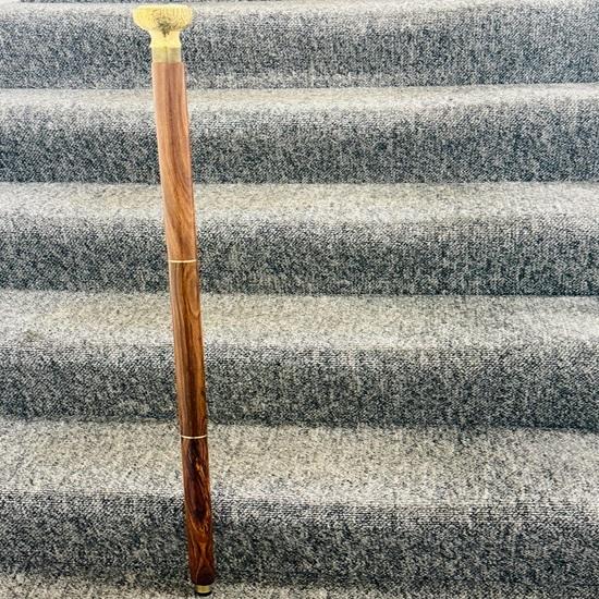 Brass Handle Compass Walking Stick, 91.44 Cm Gift for Gentleman's