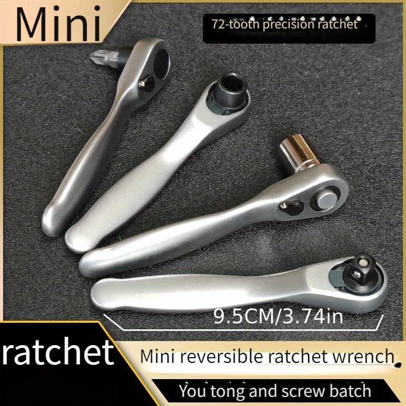 1pc Mini Ratchet Wrench 1/4 Socket Bidirectional Forward And Reverse Quick Screwdriver Cross Multi-function Set-Interface