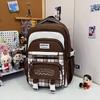 Schoolbag Contrasting Color Retro Niche Plaid Junior High School Student Schoolbag Female High School Student Large Capacity Versatile Backpack Travel