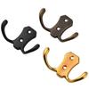 3PCS Zinc Alloy Double Hook Antique Finish Double Prong Metal Coat Hook European Style Sturdy Hat Organizer Hook Home Entryway