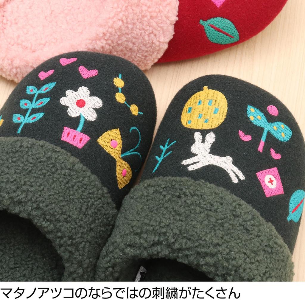 Happy Motif Charles Slippers Matano room cute and stylish cat [ATSUKO MATANO] [Atsuko slippers, shoes, design] (Red)