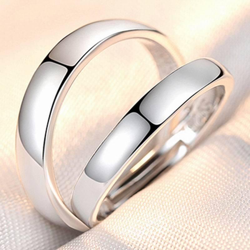 Korean Style Zircon Couple Rings: Elegant, Versatile, Adjustable Crown Design for Men and Women