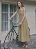 AVANT-G Floral Pattern Sleeveless Dress - Mustard