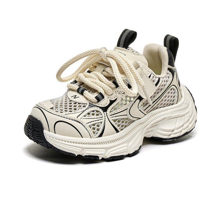 Dětská sportovní obuv Chlapecké tenisky pro tátu 2025 jaro a podzim síťovina měkká podrážka volnočasové cestování lehké běžecké dívčí boty