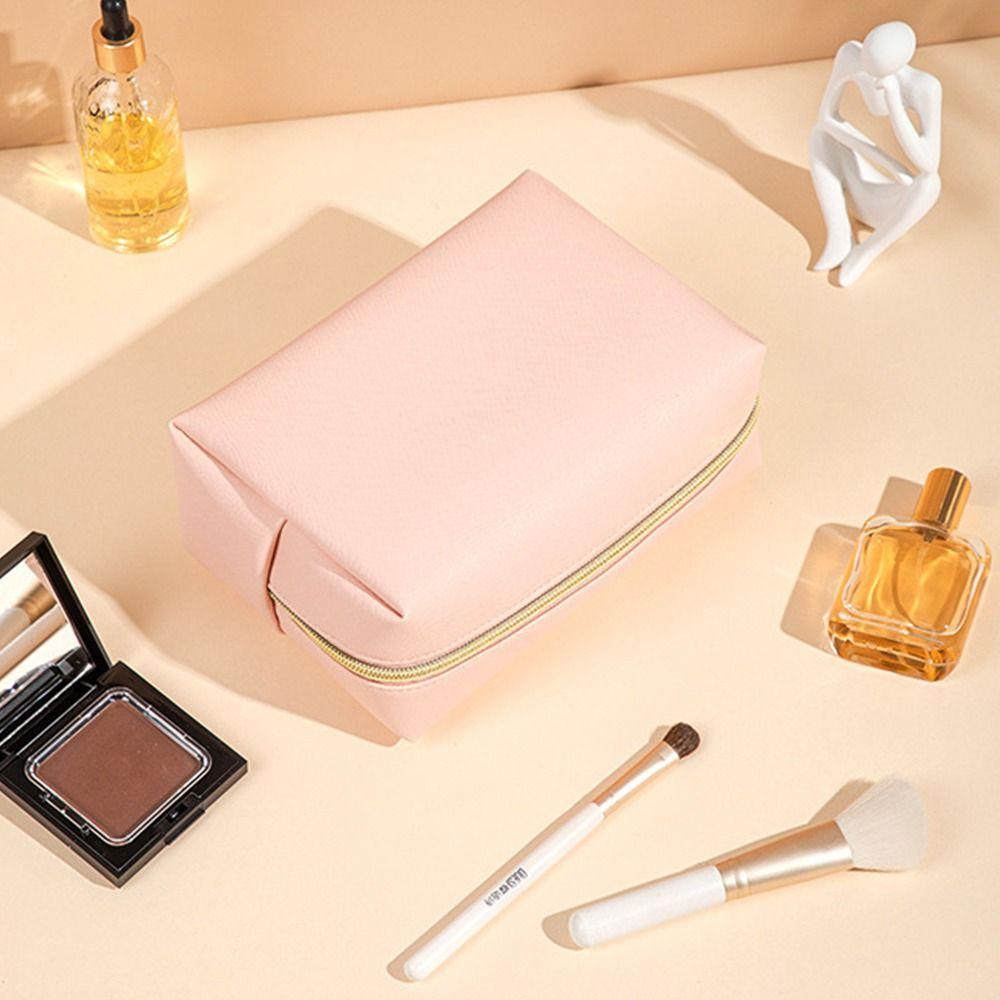 

Large Capacity Cream Color Travel Organizer Women Toiletry Bag Cosmetic Bags Korean Storage Bags M сірий