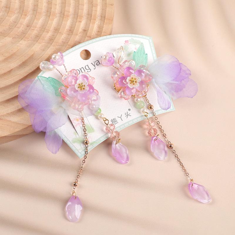 Märchenhafte Blume Haarspange: Vintage Quasten-Accessoire für Frauen und Mädchen