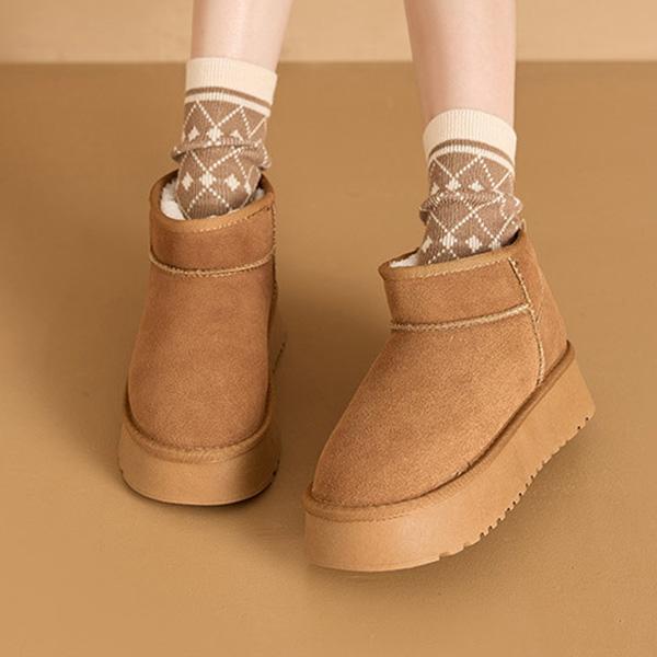 Winter Suede Thick-Sole Snow Boots Fleece-Lined Thickened Cotton Boots Casual Cotton Boots