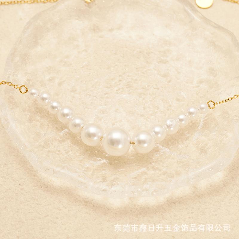 European and American style pearl necklace, versatile and suitable for women, with a plated finish18K High-end clavicle chain, a fashionable and