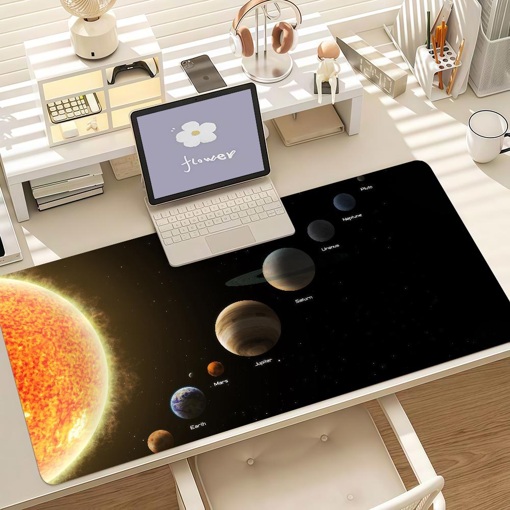 New Solar System Space Mouse Pad Anti Slip Rubber Edge Locked Thickened Laptop Gaming Desk Mat