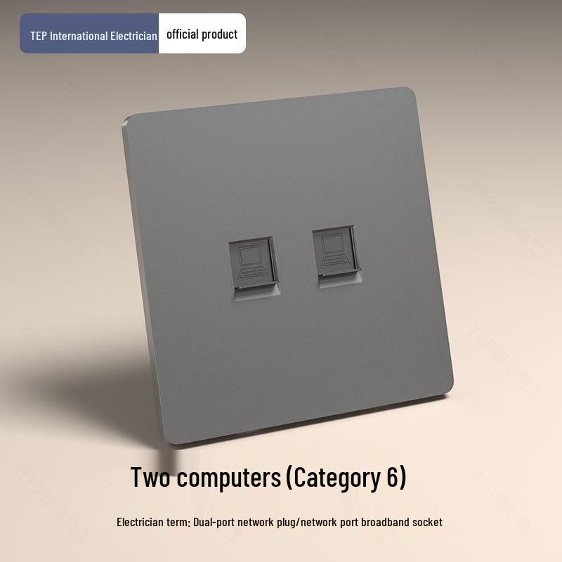86-Type Smart Concealed Switch Socket, Gray Panel, Compatible with Mijia Mesh 2.0 Voice Control.