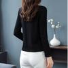 Korean Style Polo Collar Long Sleeve T Shirt Women Spring Autumn Fashion Mom Wear Casual Top
