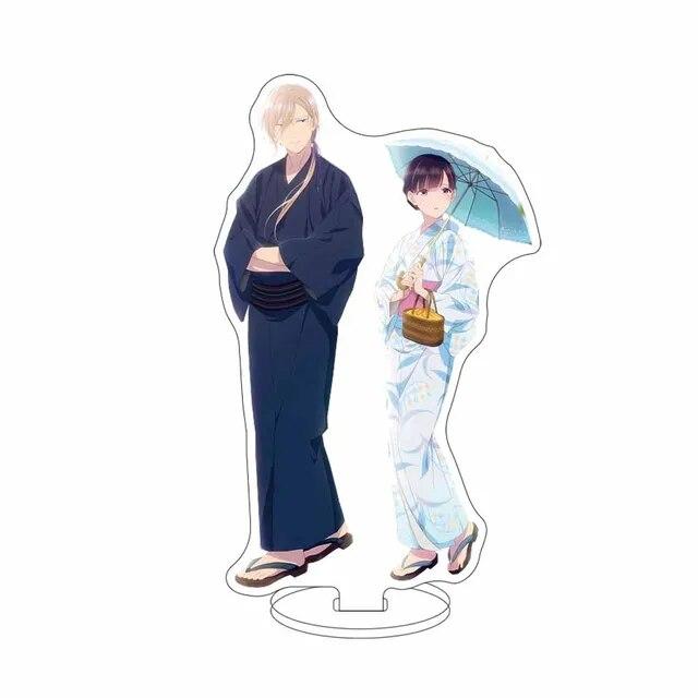 Seksowne anime stojak Watashi No Shiawase Na Kekkon Kudou Kiyoka moje szczęśliwe małżeństwo Saimori Miyo wyświetlacz dekoracja stołu wentylator zbieraj