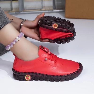 Modne Damskie Sneakersy Ręcznie Szyte Nici Buty dla Mamy Wygodne Wsuwane Skórzane Mokasyny Buty dla Kobiet Lekkie Miękkie Sneakersy Damskie