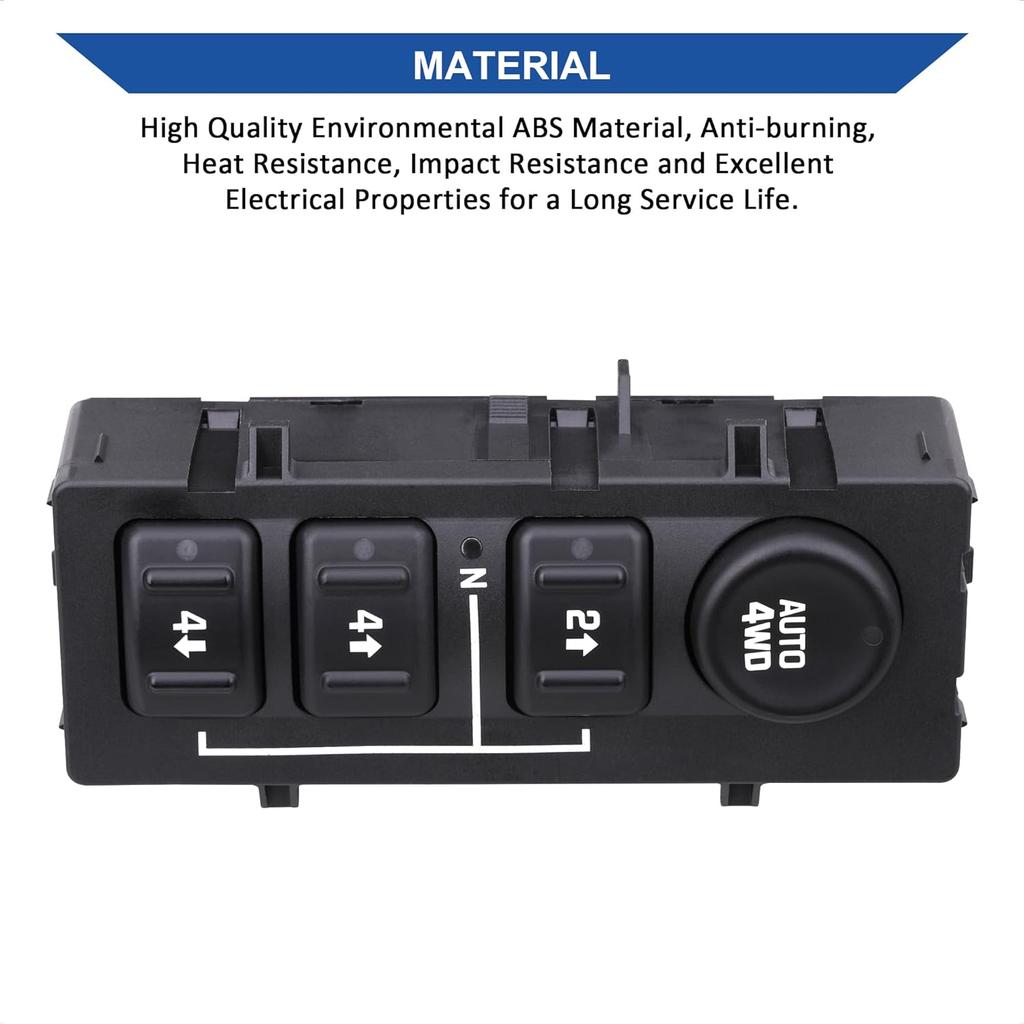 4X4 Transfer Case Switch, 4WD Wheel Drive Button, Compatible With 2003-2007 Chevrolet Silverado, Chevy Suburban, Tahoe, Avalanche, GMC Yukon, Sierra,