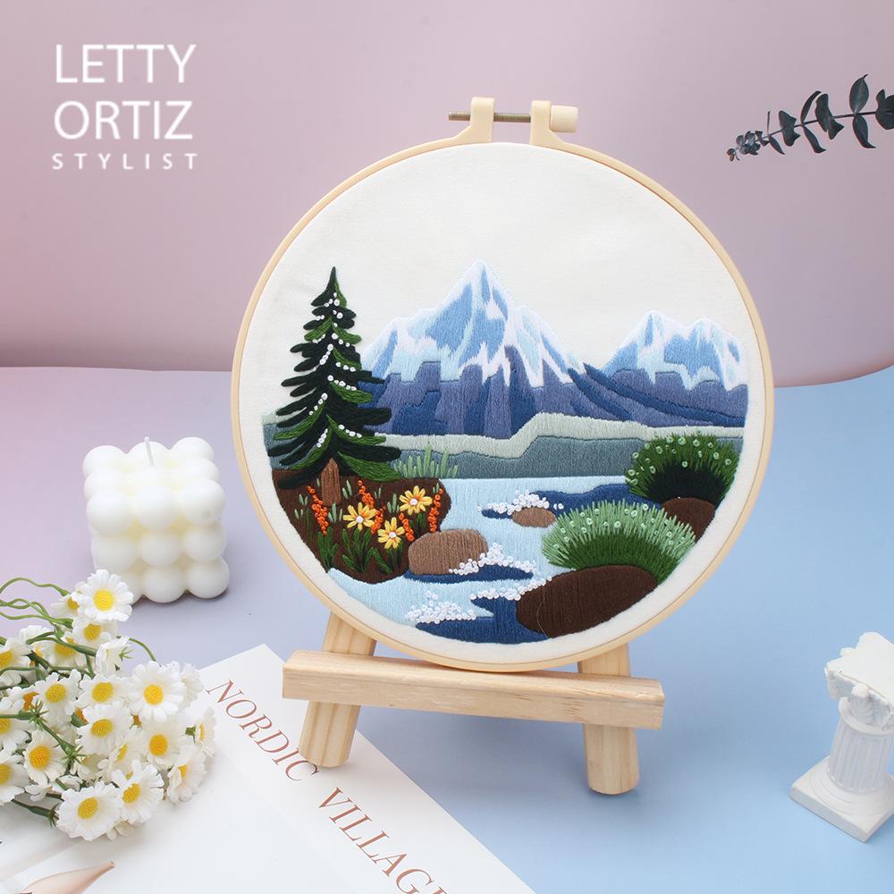 DIY Cross-Border Embroidery Kit: Brocade Rivers & Mountains