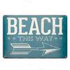 Vintage Surfing Beach Metal Sign  Waves Summer Wall Art Poster  Coastal Decor for Bar Porch Surfing Club  Retro Tin Sign for Hom