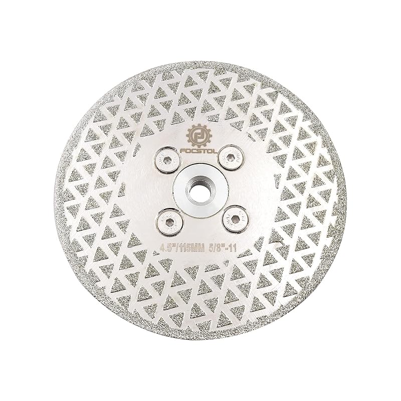 Diamond Cutting Grinding Discs - 4.5''(115mm) Electroplated Double Side Diamond Blade for Granite Marble Procelain Ceramic Tile Quartz 5/8-11 Thread