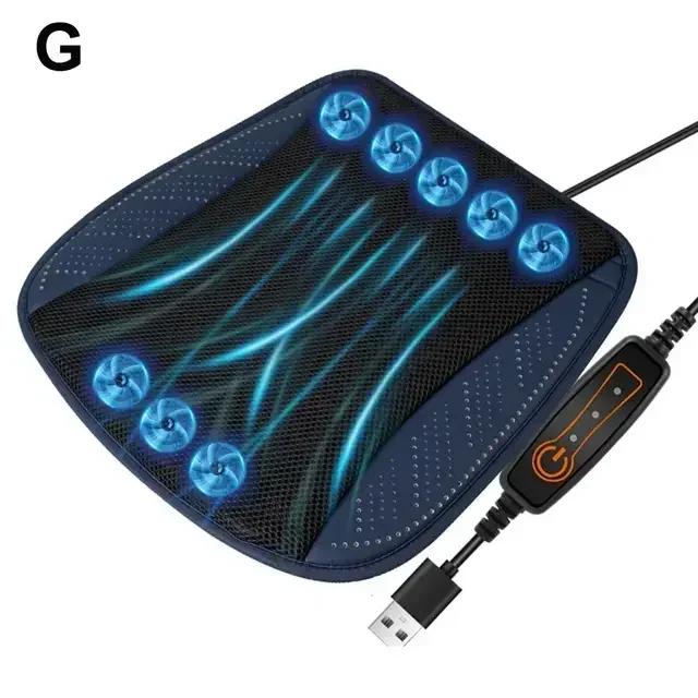 New Car Summer Cool and Ventilated Seat Cushion Breathable Heat Dissipation Home USB Fan Seat Cushion Car Cooling Seat Cover Zr