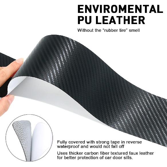 Tricolor Door Sill Protectors For Toyota Tacoma TRD 4Runner Tundra Rav4 Highlander Accessories, Carbon Fiber Front/Rear Door Sill Plate Guard, Retro