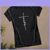 Dames T-shirt met korte mouwen, zomer, met geloofsletterprint, grafisch T-shirt, blouse, mode, in zacht en comfortabel materiaal