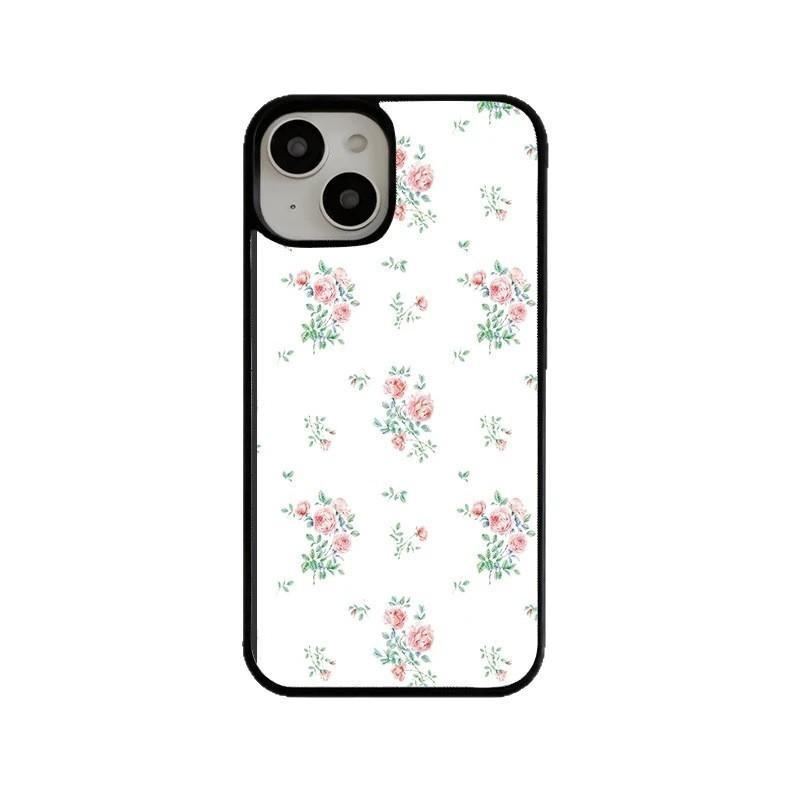 Korean fresh small floral application iPhone17promax mobile phone case 15 girl 16 matte PC13 large hole 14