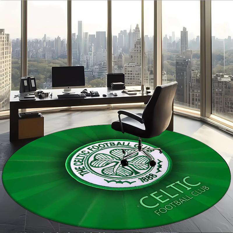 Celtic Football Club (1) Runder Büroteppich Dekorativer Bodenteppich für Büro Schlafzimmer Wohnzimmer und Wohnbereich