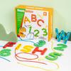 Numerical Letter Block Bead Childrens Rope Wearing Game Fine Motor Training Montessori Early Education Puzzle Toy