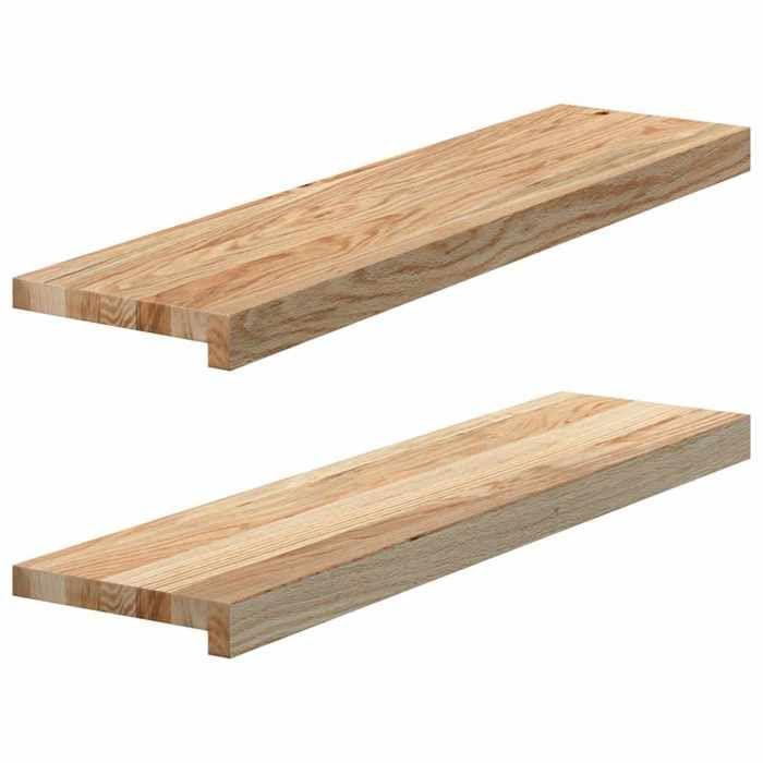 VidaXL Appuis de fenêtre 2 pcs non traité 80x20x2 cm bois chêne massif 4009094