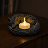 Animal Shaped Candle Holder Wolf Candlestick Holder, Matte 3D Print Stand, Rustic Tealight Candles Ornament for Home Fireplace And Tabletop Dark Style