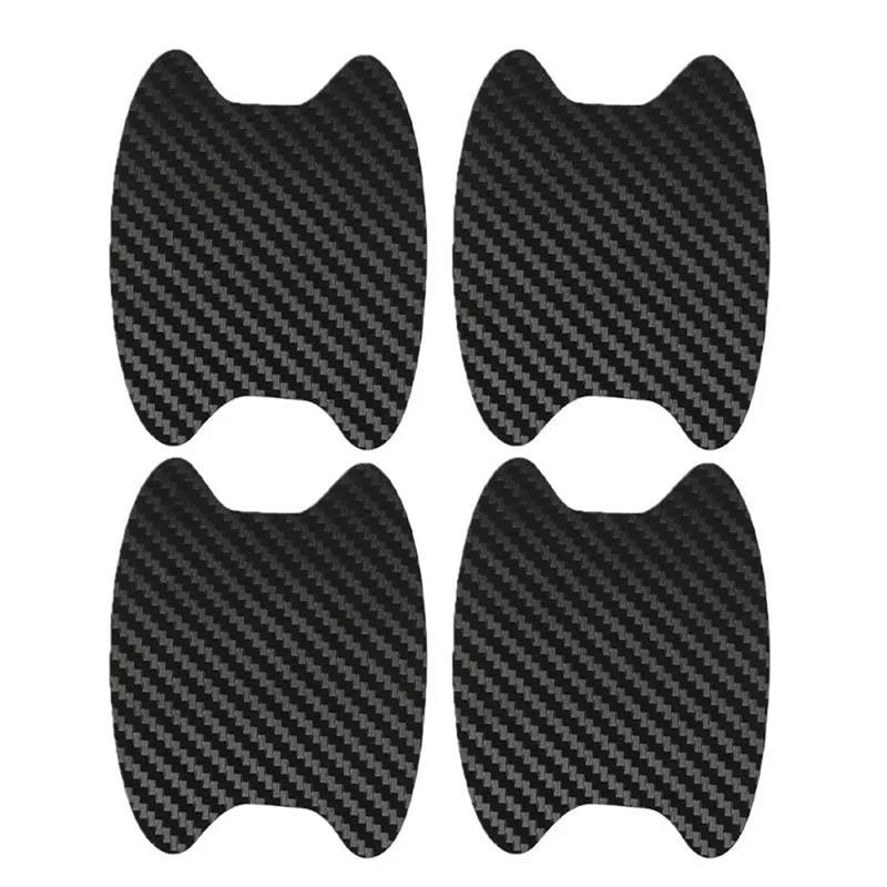 4Pcs Auto Door Sticker Carbon Fiber Scratches Resistant Cover Car Handle Protection Film Exterior Styling Car Accessories