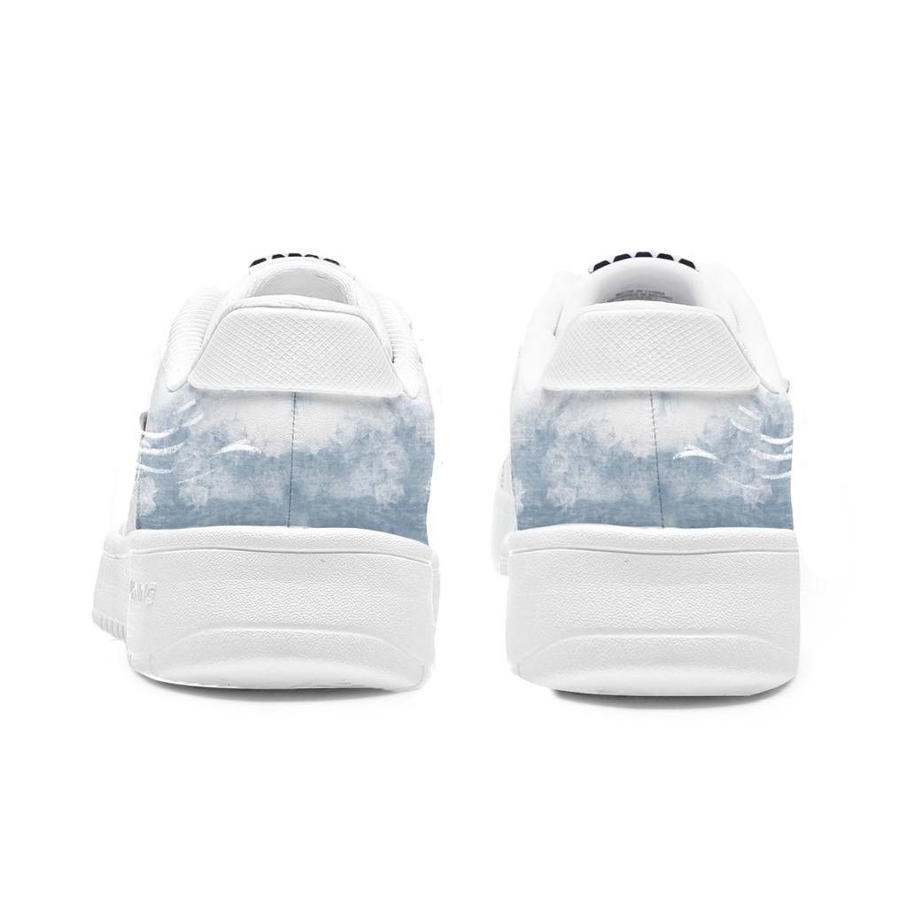 Li Ning Floating Boat Synthetisches Leder Abriebfest Leicht Niedrig geschnitten Skateboard Schuhe Unisex Blau Weiß AGCS419-1(Team1953-SBOX)
