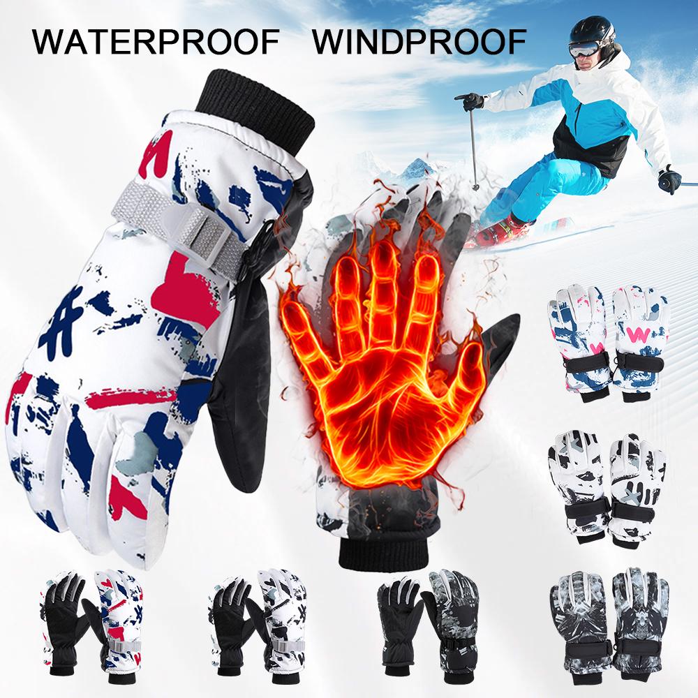 

Унисекс взрослые зимние теплые лыжные перчатки для сноуборда детские зимние варежки водонепроницаемые