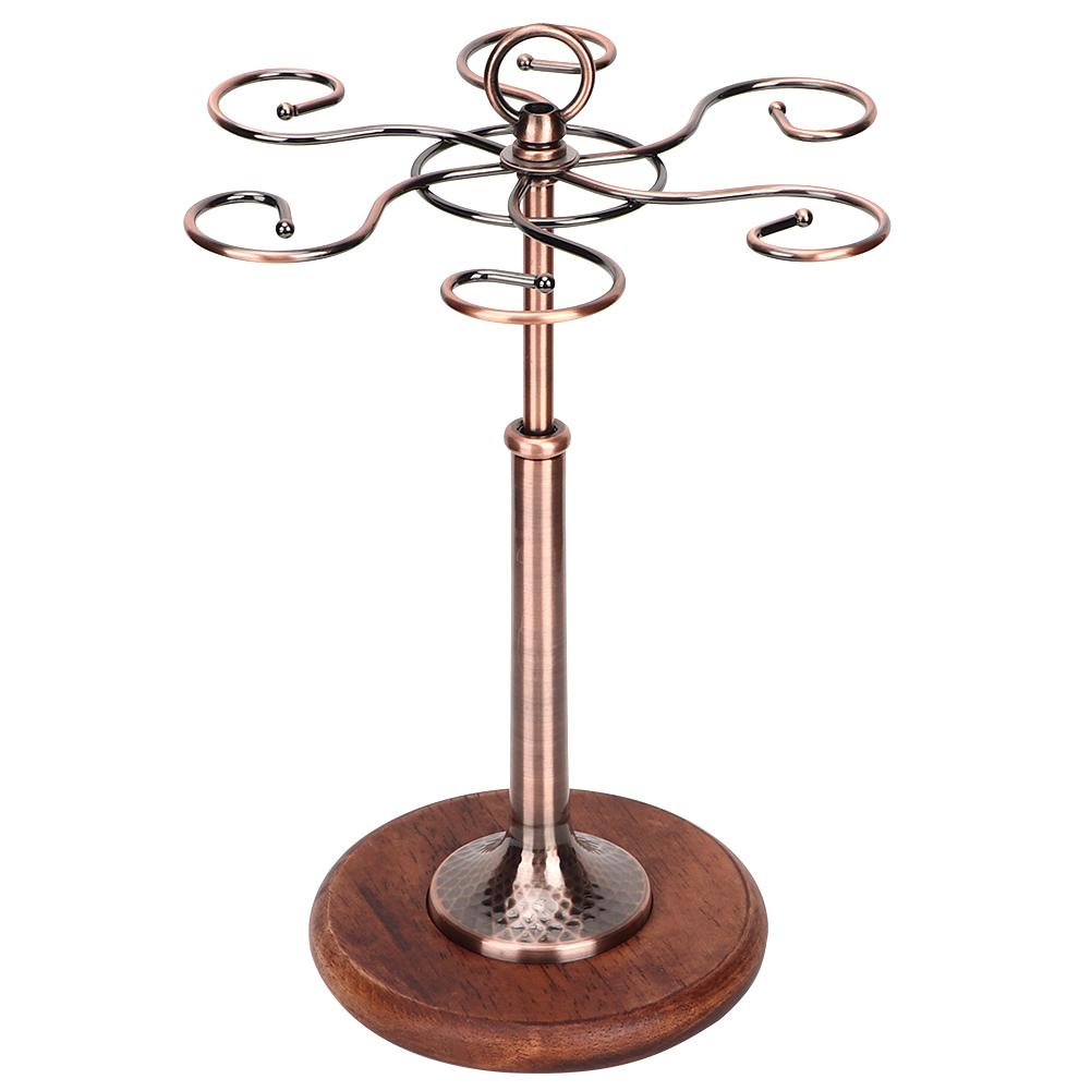 Desktop Iron 6 Bottles Wine Cup Rack Glass Holder Display Shelf Organizer DecorationBronze