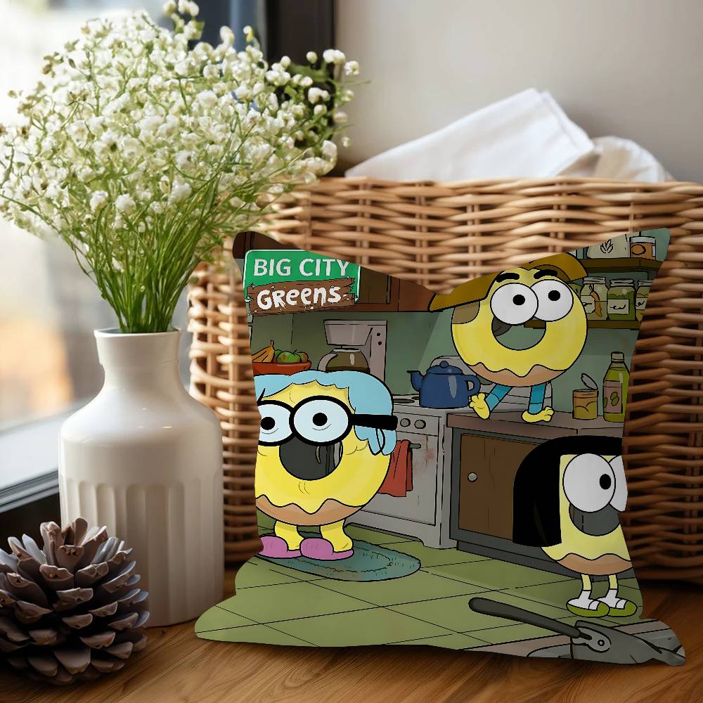 B-Big City Greens Decorative Room Aesthetics Pillow Case Home Decor Bedroom Sofa Bed Couch Pillow Cover 45x45
