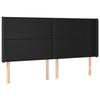 VidaXL Tête de lit avec oreilles Noir 183x16x118-128 cm Similicuir3119402