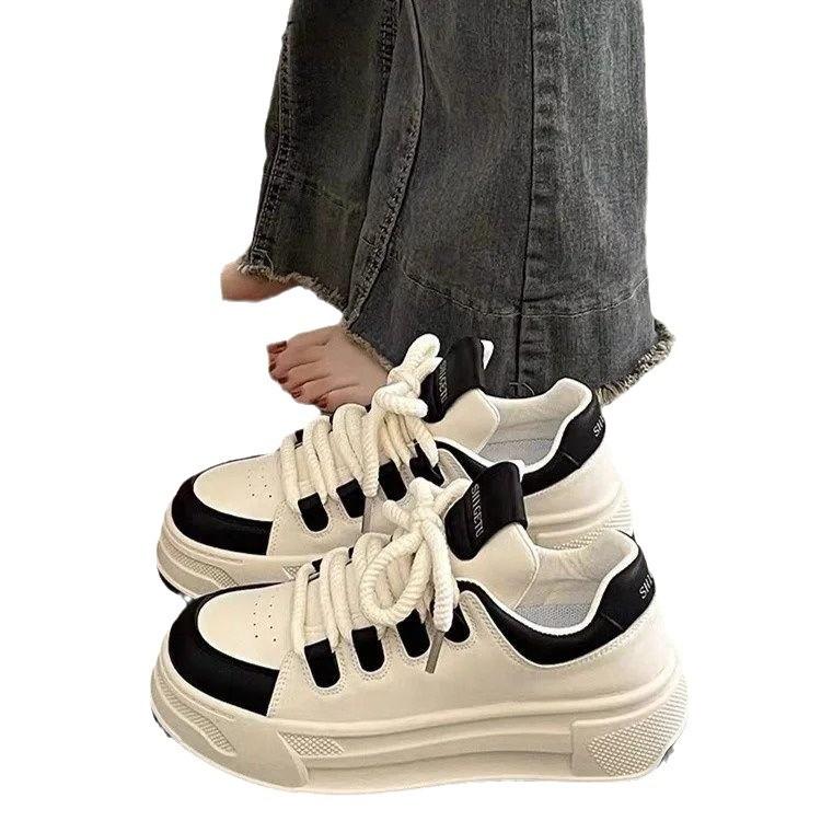 Little White Women's Shoes Thick-soled Height Increasing Lightweight Casual Sports Board Shoes Student