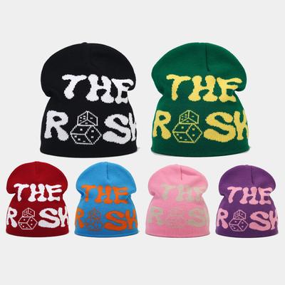 Y2K Knitted Hats Men's And Women's Letter Printing Jacquard Hats Outdoor Sports Riding Warm Hat