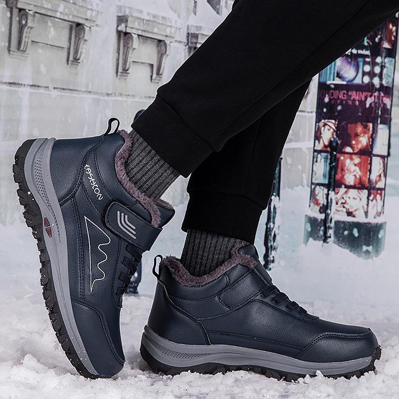 Autumn/Winter Men's Plel Warm Cotton Shoe Large -sized Outdoor Fight Slip -resistant Elderly Cotton Shoe